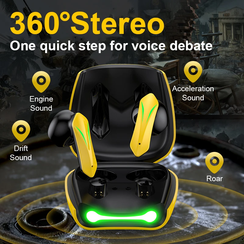 New Arrivals Waterproof Stereo Earphone Ture Wireless Gaming Headset R05 TWS  BT 5.1 In-ear Wireless Earphone