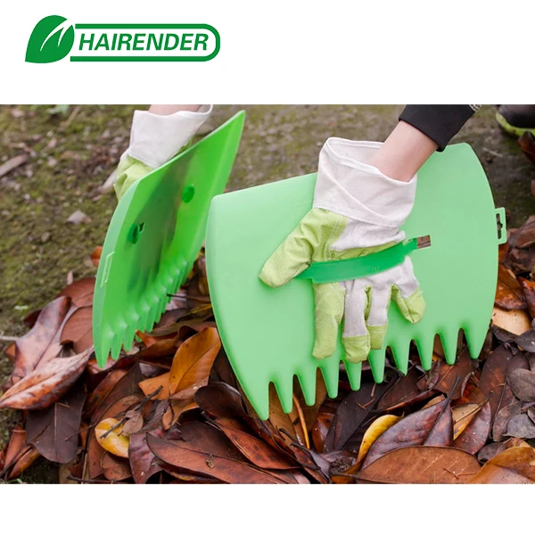 
Yard Garden plastic green hand leaf scoop leaf collector and grass bear claw rake 