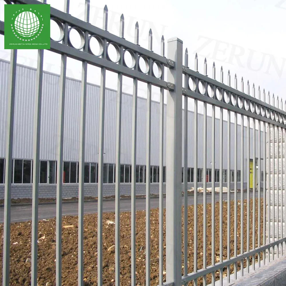 2023 New Design Cheap Wrought Iron Fence Panel / Aluminum Metal Picket Ornamental Fence