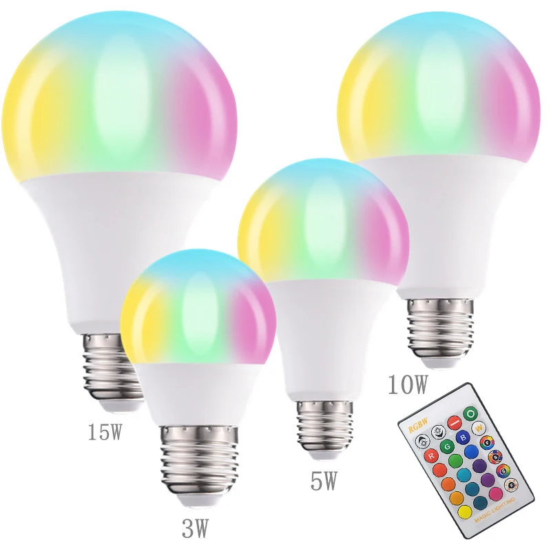 7 Вт RGB прожектор с ИК-пультом дистанционного управления E27 16 меняющихся цветов RGB волшебная лампа освещения Светодиодная лампа
