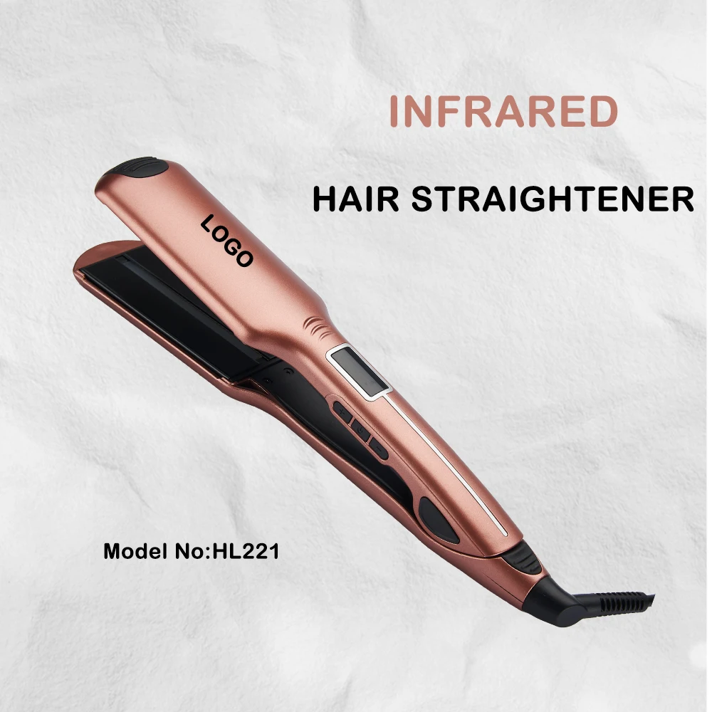 amazon hot sale Private Label  2 in 1 straightening iron 2 inch wide professional flat irons infrared hair straightener