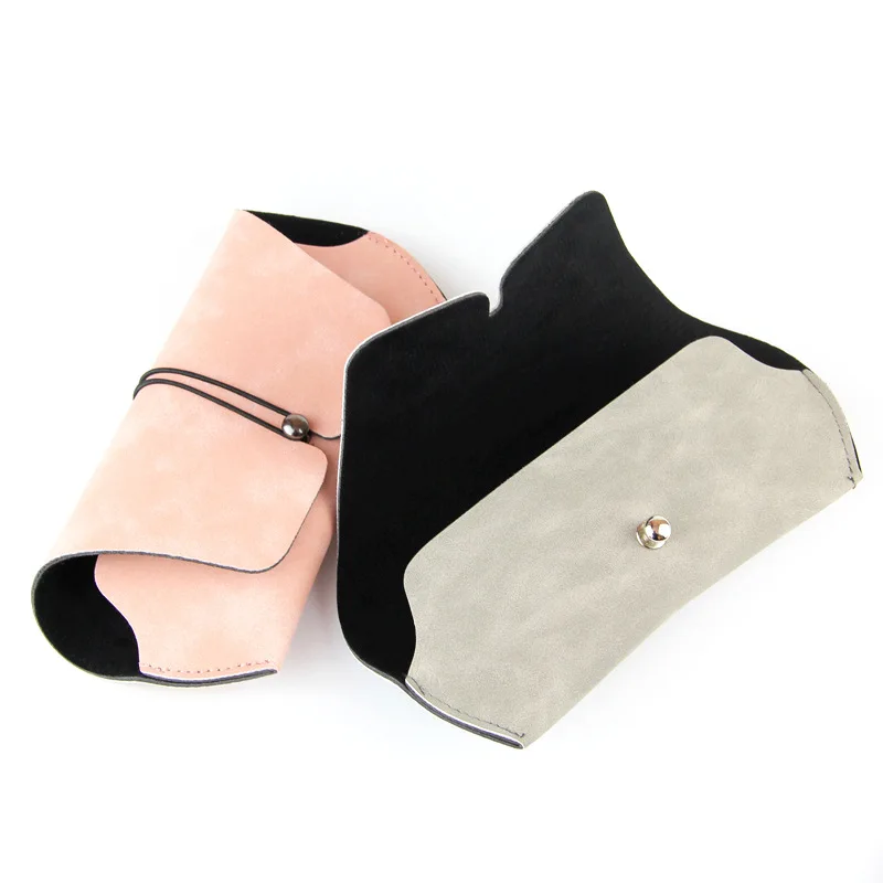 
Men Women Matte Leather Sunglasses Case Fold-able Buckle Glasses Box Eyeglass Holder Bag Protector Eyewear Accessories 