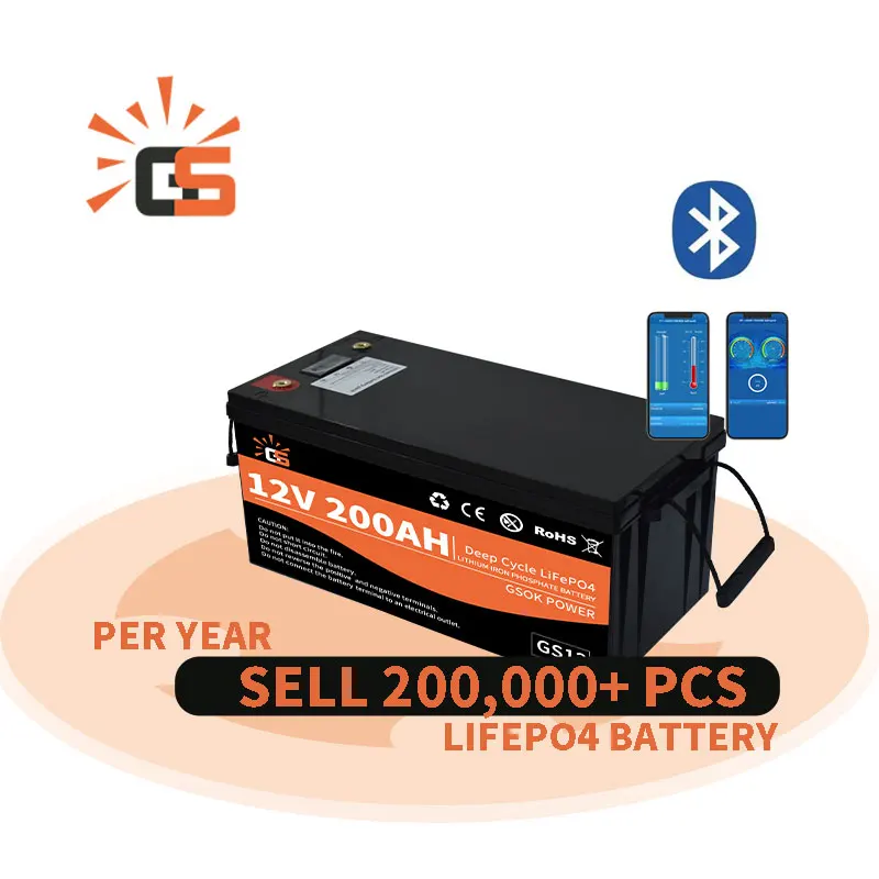 rv marine lifepo4 12v 100ah 180ah 200ah 300ah lithium ion battery pack 12v heated bluetooth