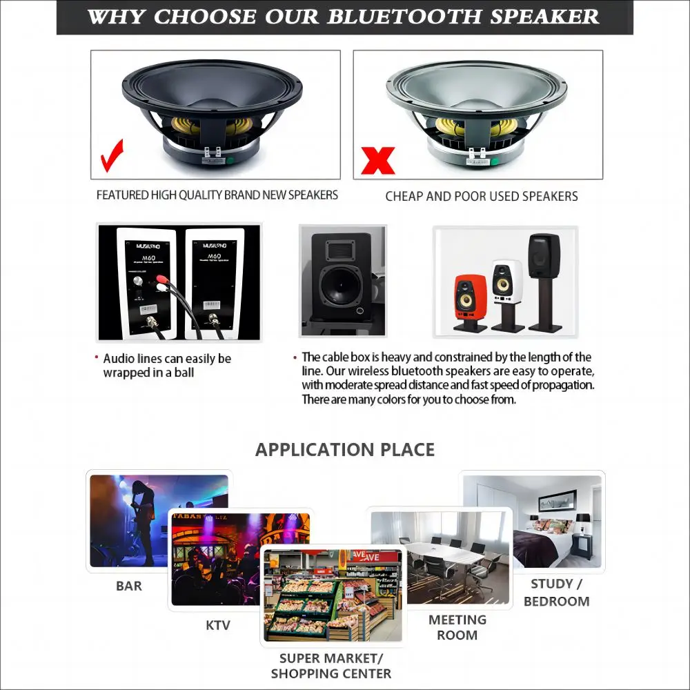 New Design Speaker 8 Inch With Great Price 24 Inch Speaker