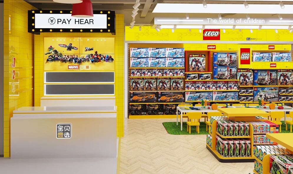 Shop Furniture Window Display Table 3D Retail Shop Toy Store Interior Design