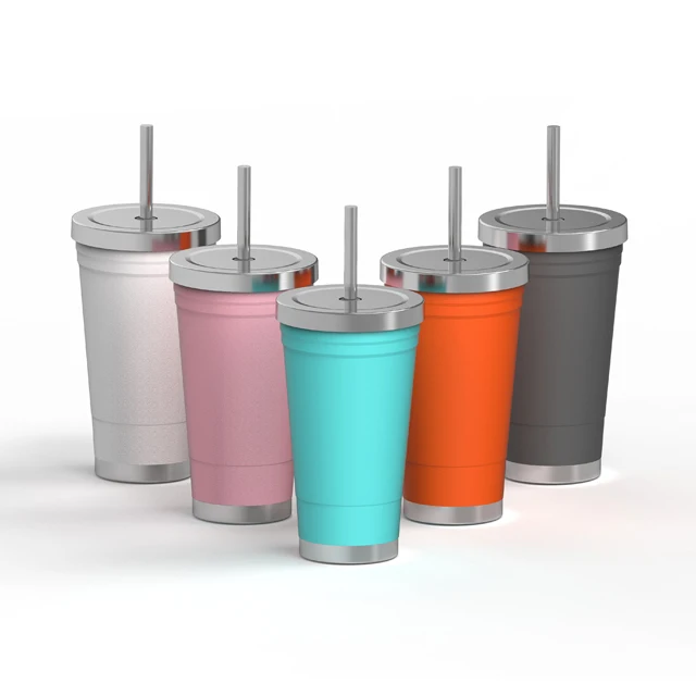 
18OZ Stainless Steel Vaccum Tumbler Double Wall Stainless Steel Cup with Straw 