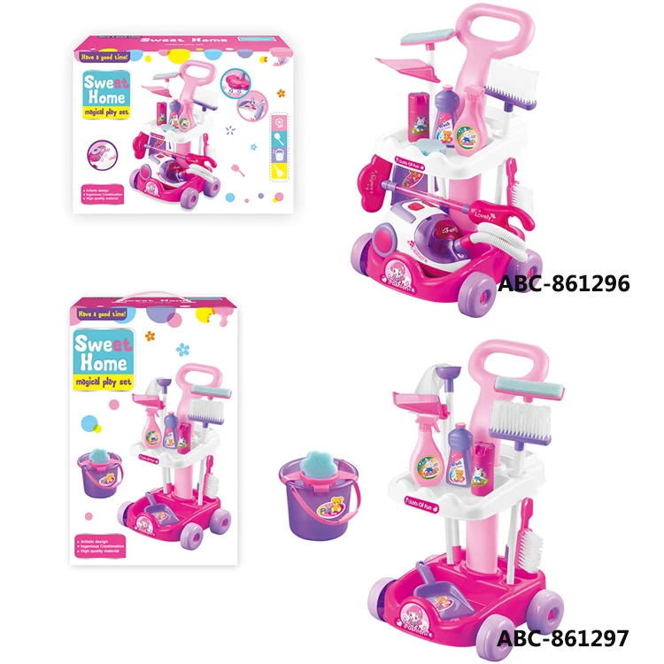 Lucky Toys Pretend Cleaning Toys With Toy Vacuum Cleaner Interactive Fun Housekeeping Supplies Kit Cleaning Tool