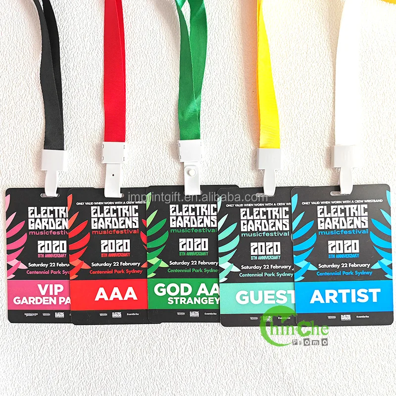 NO Minimum Festival All Access VIP Card Plastic Custom ID badges with Logo