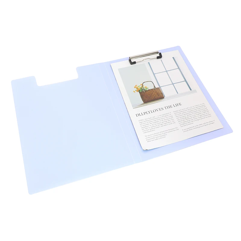 A4 Foldable Presentation Clip Board Pastel Colors Foldover Clipboard Custom Logo Plastic Waterproof Sturdy Folder For School