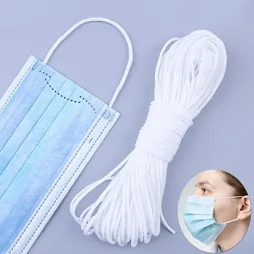 Manufacturer material elastic hank facemask shield band round flat earloop for facemask wedding flat round rope