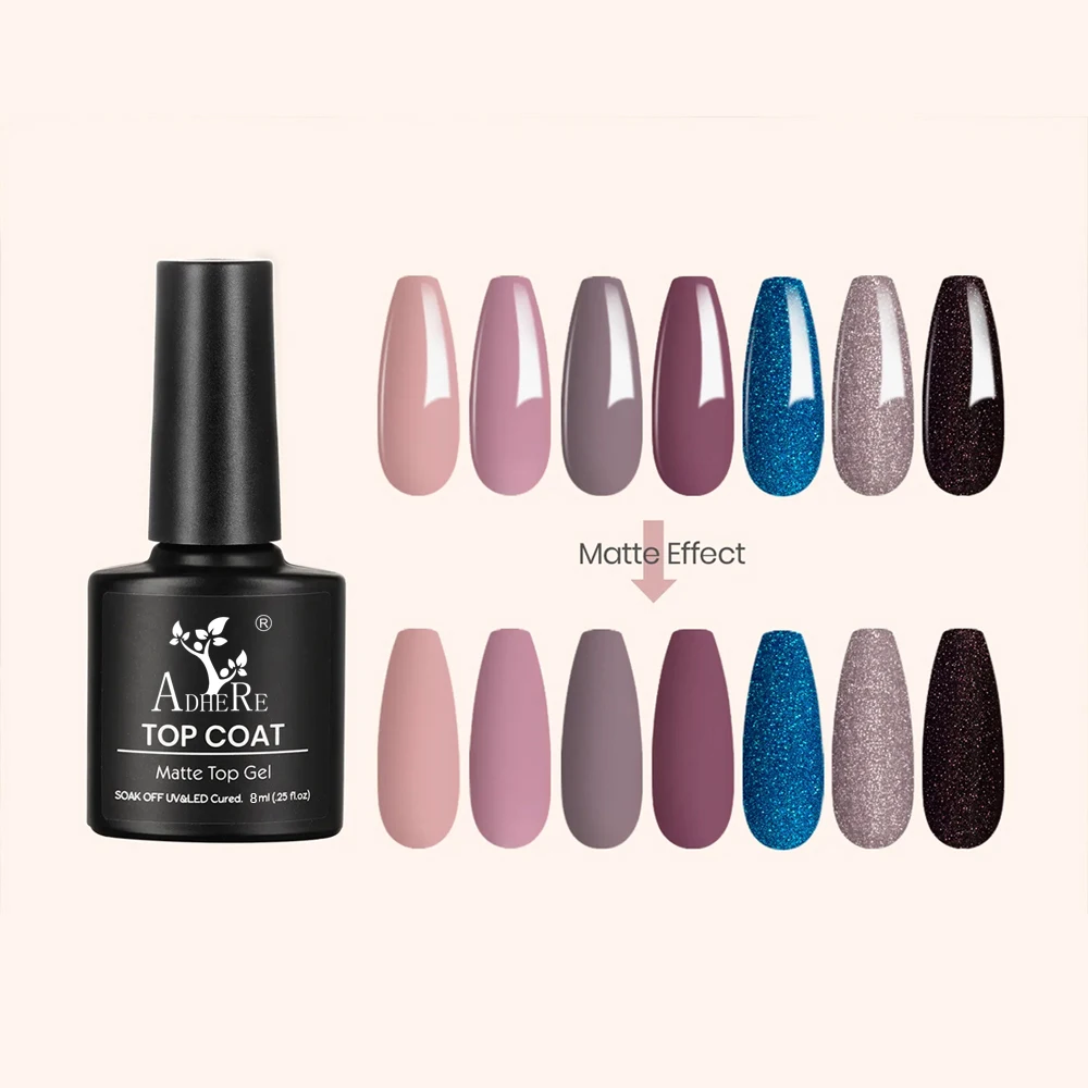 2023 hema free russian matte top coat no stick powder uv led nail gel polish velvet matte top coat with label