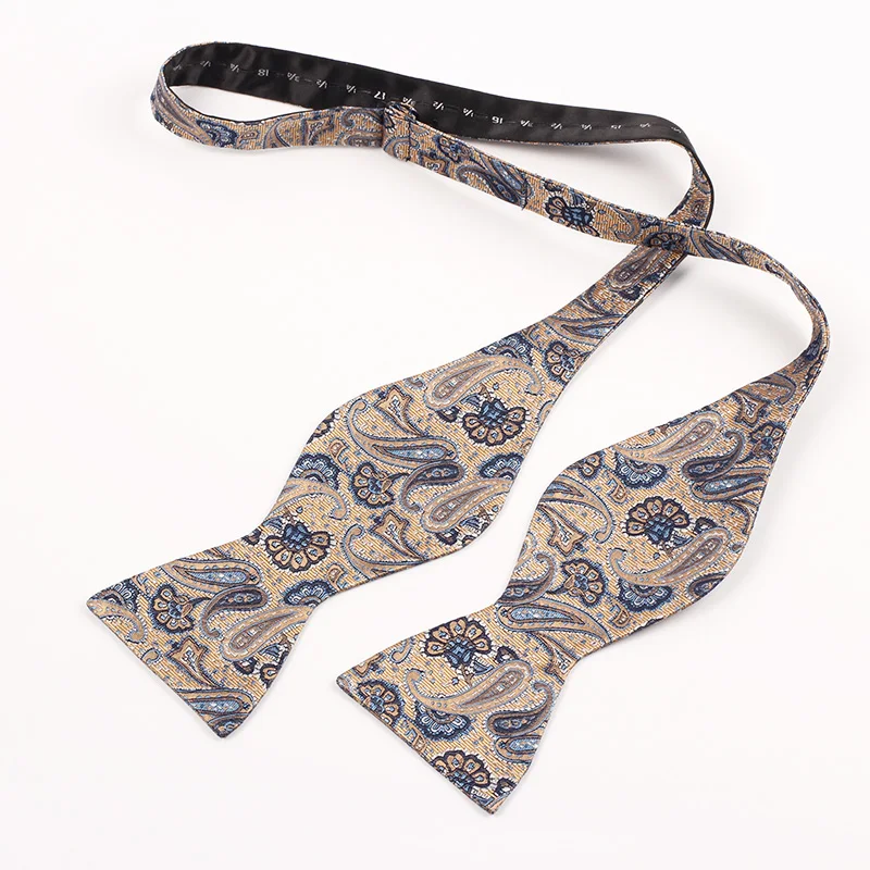 Chinese Manufacturer Hot Selling Bow Tie Good Quality Fashion Two Colors Paisley Design 100% Pure Silk Self Tie Bow Tie