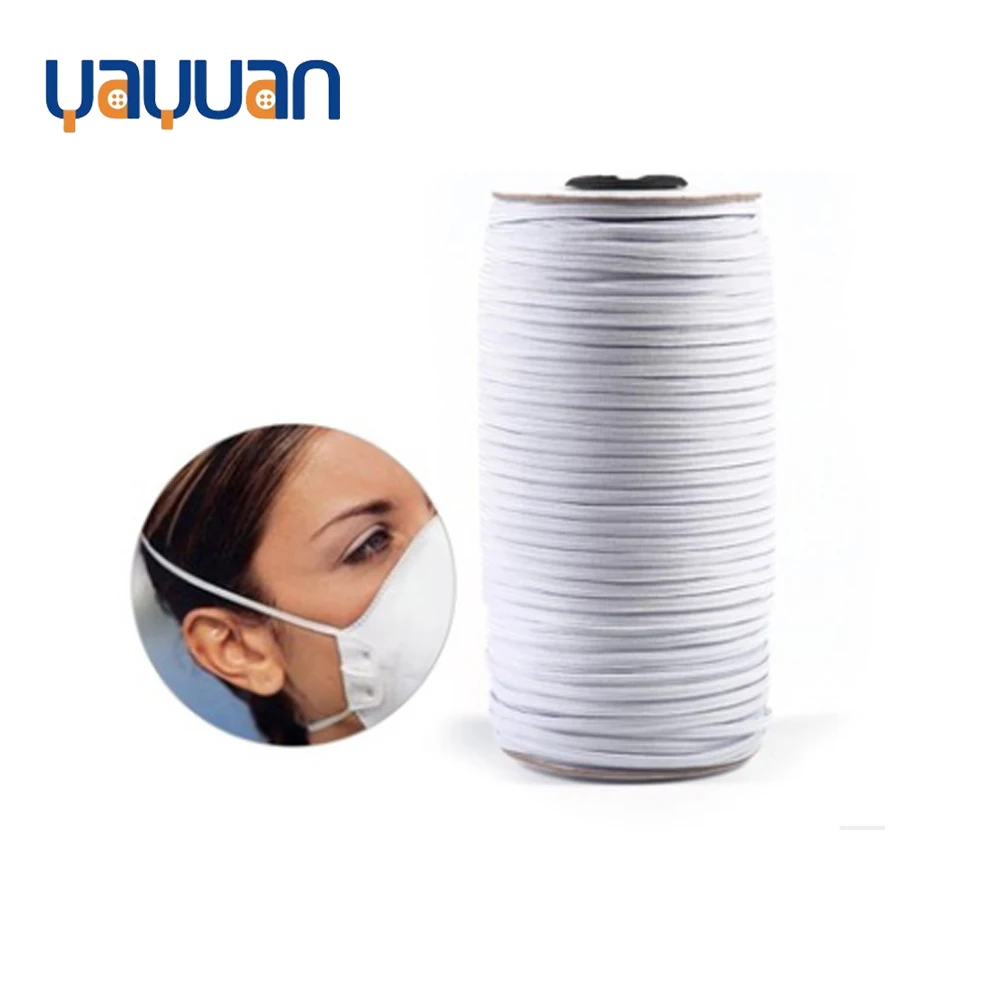 Плетеная резинка для одежды, белый и черный плоский Эластичный шнурок 3 мм, в рулоне