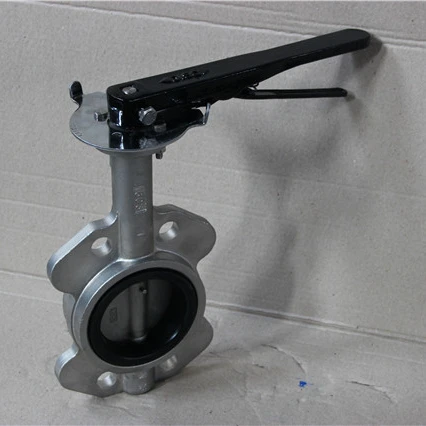 Nbr seat disc rubber soft seal wafer type stainless steel bare shaft butterfly valve price