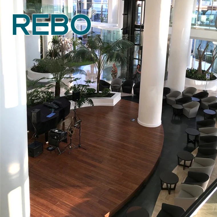 Natural color bamboo wooden parquet deck flooring