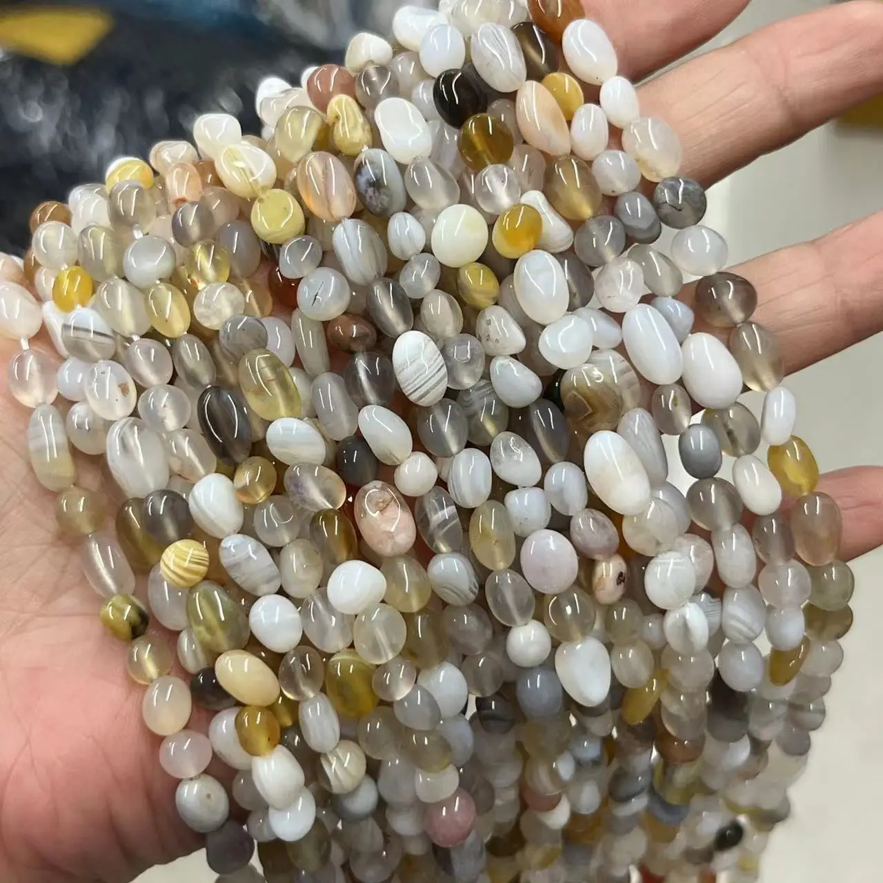 6x8mm Kyanite Natural Gemstone Beads Nugget Oval Crystal Irregular Stone Beads for Jewelry Making Necklace Bracelet Earrings