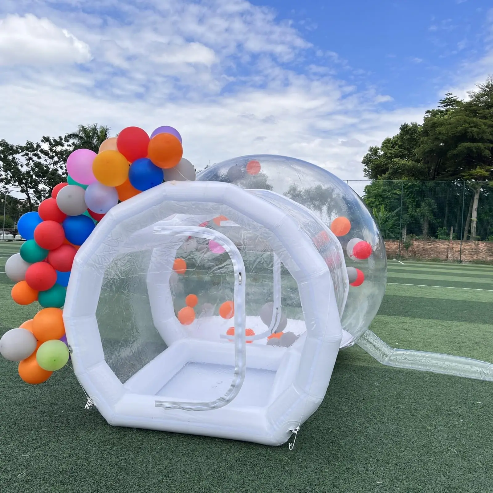 Limited-Time Promotion 10ft Waterproof PVC Inflatable Bubble House Transparent Fun House with LED Lamp Blower for Parties Events