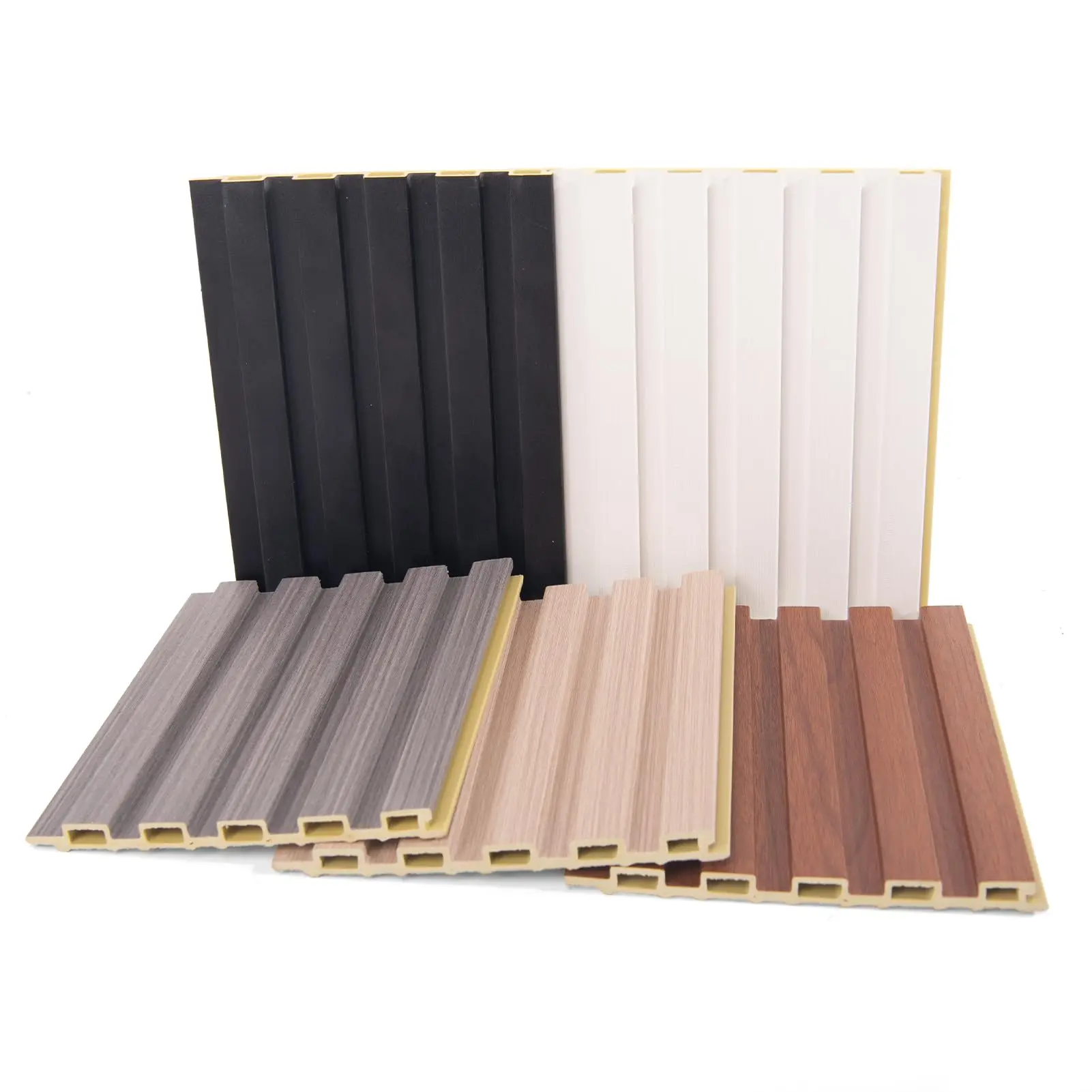 High Quality Wood Plastic Composite Alternative panels WPC Fluted wall panel 3D PVC wall panel