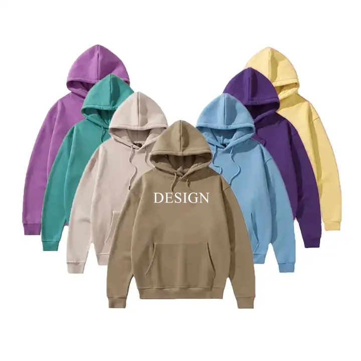 Custom 380 Gsm Cotton Fabric Mens Hoodies Customize Blank Casual Oversized Hoodie Printing Embroidery Logo For Un isex