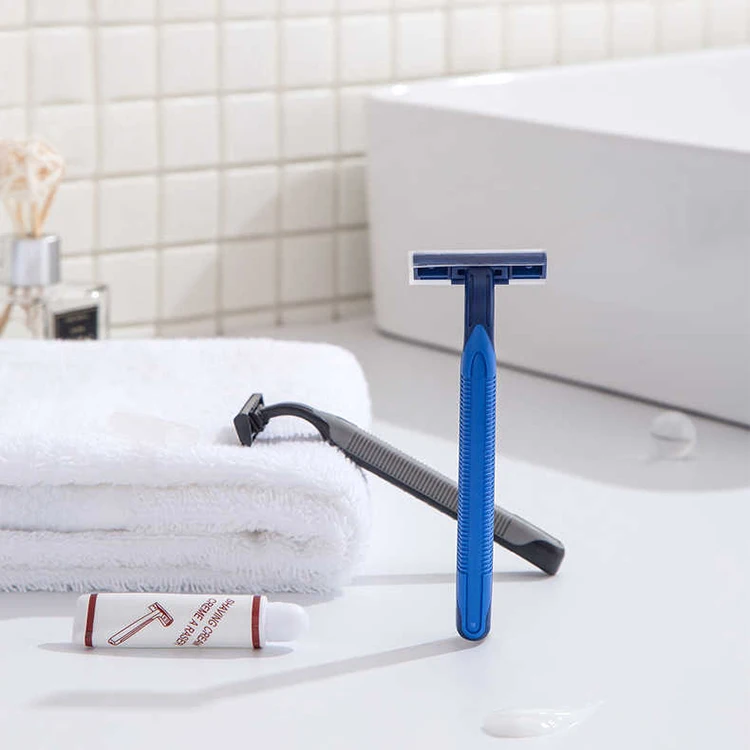Top Quality Hot Sale Hotel Bath Home Razor Upscale Independent Packaging Disposable Double-blade Shaver Set