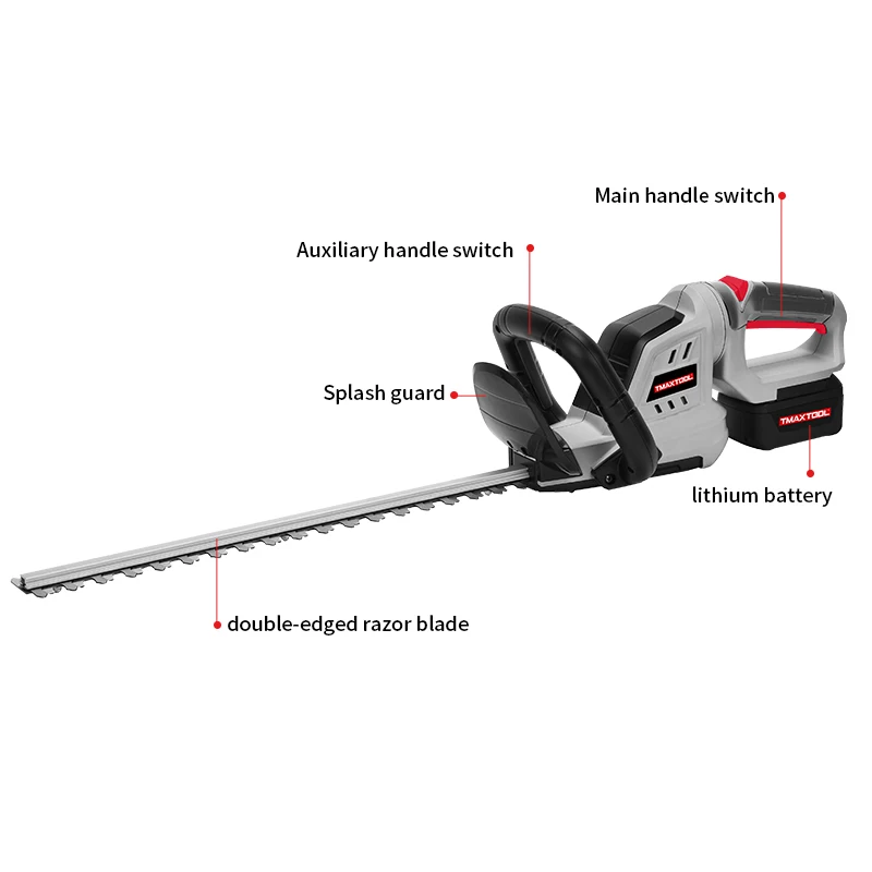 Garden Landscaping Pruning Tools 18inch Trim Length Cutting Blade Lithium Battery Cordless Hedge Trimmer