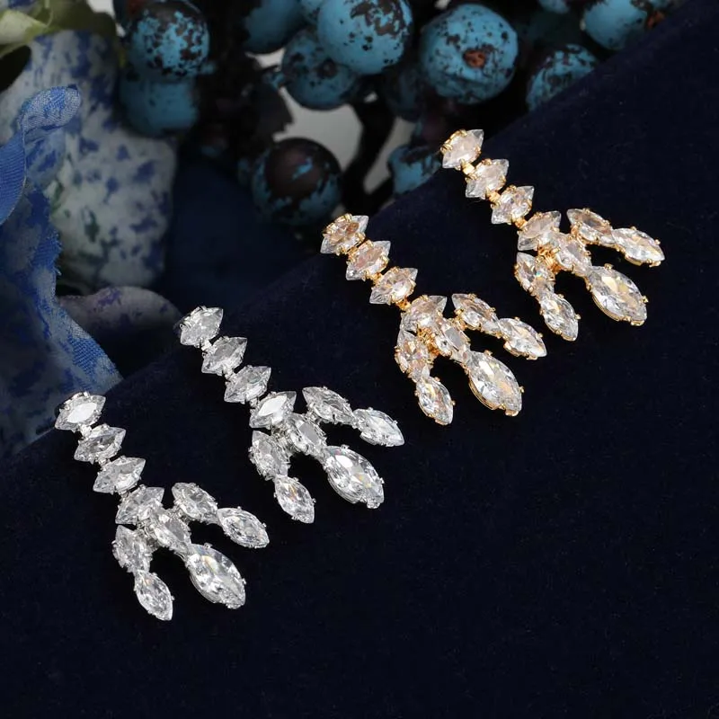 Luxury Accessories Full Cubic Zircon Setting Jewelry Set Bridal Necklace set For Wedding Gold plating Platinum Plating BN9279