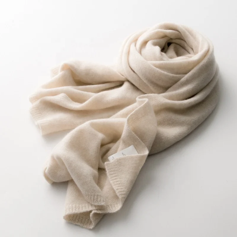 WD-D05  Scarf Shawl Unisex Long Shawl Winter Scarf for Men Warm Girls Scarf Pashmina Plain Women Adult Solid 100% Cashmere WH