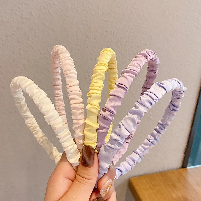 Headband Women Girls 2021 Individuality Pleated Hairband Casual Soft Hair Hoop Headband  Hair Accessories