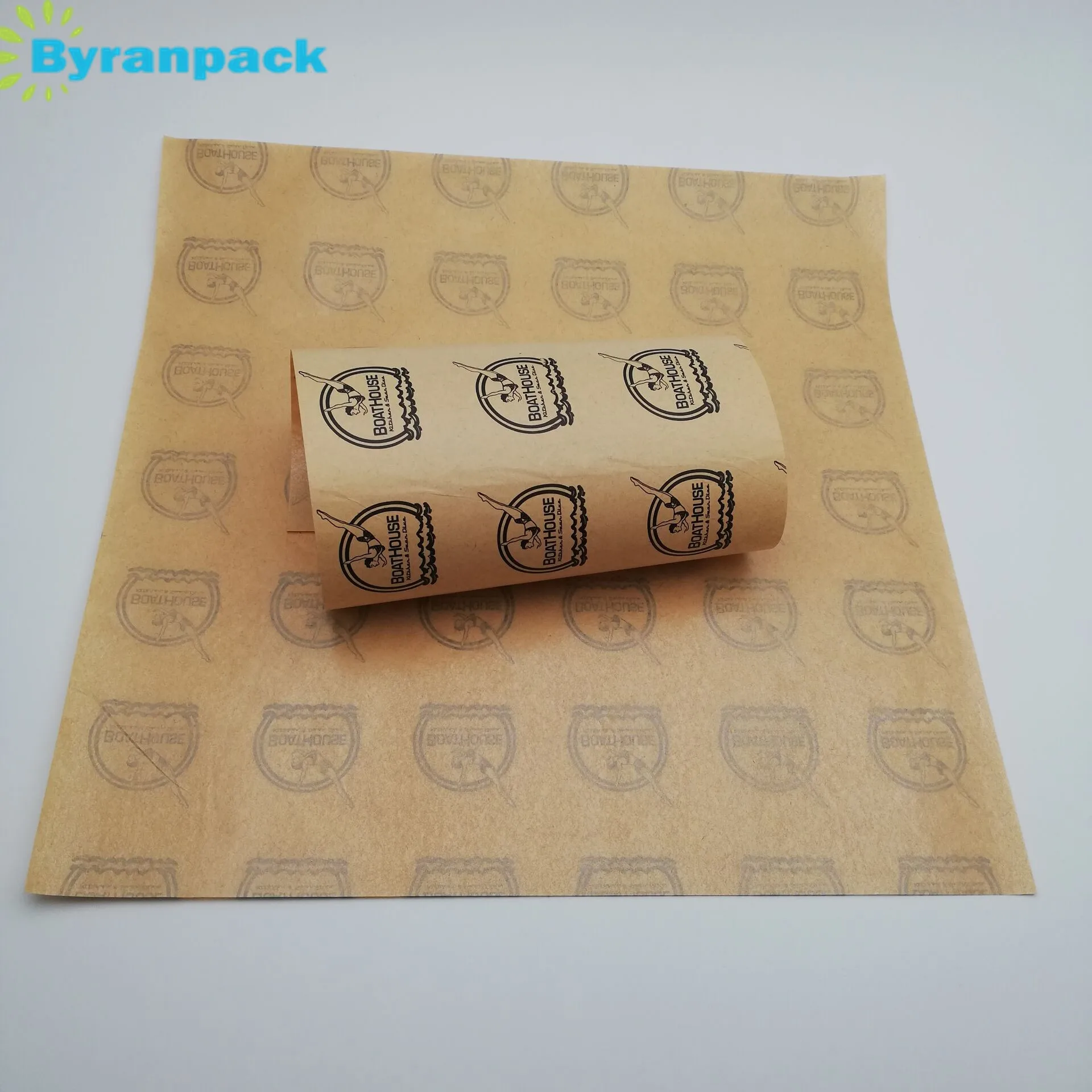 Custom printed food grade wrapping greaseproof paper baking paper parchment paper