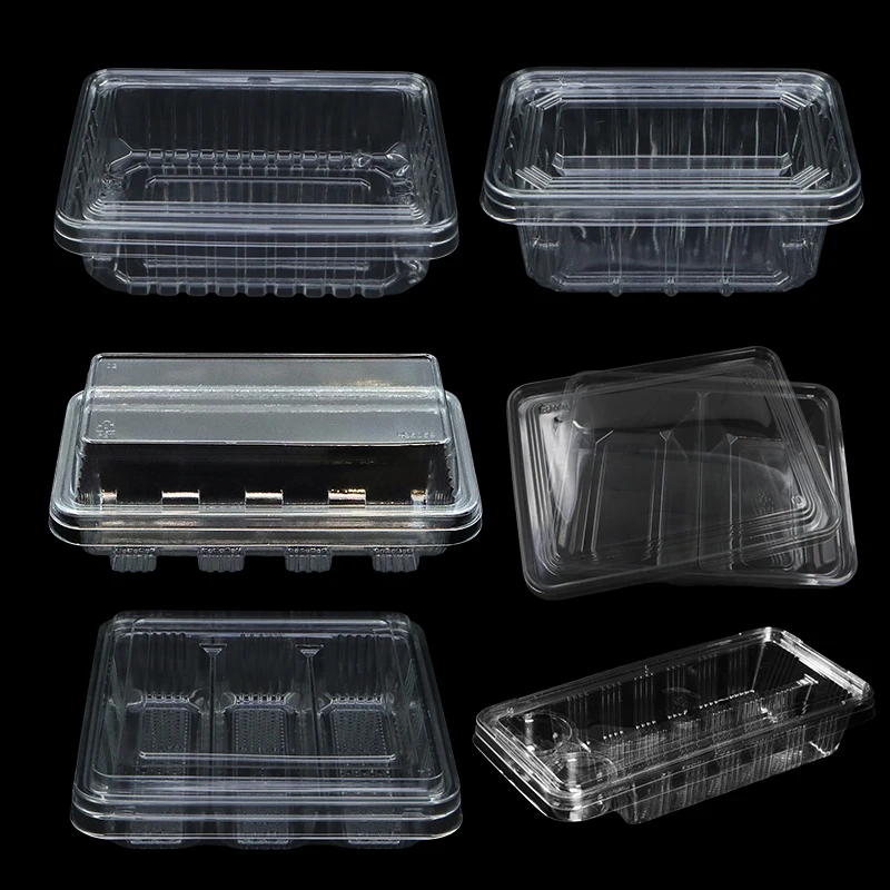 Wholesale pet pp pvc clamshell blister disposable clear plastic 650ml food box packaging for cherry tomatoes