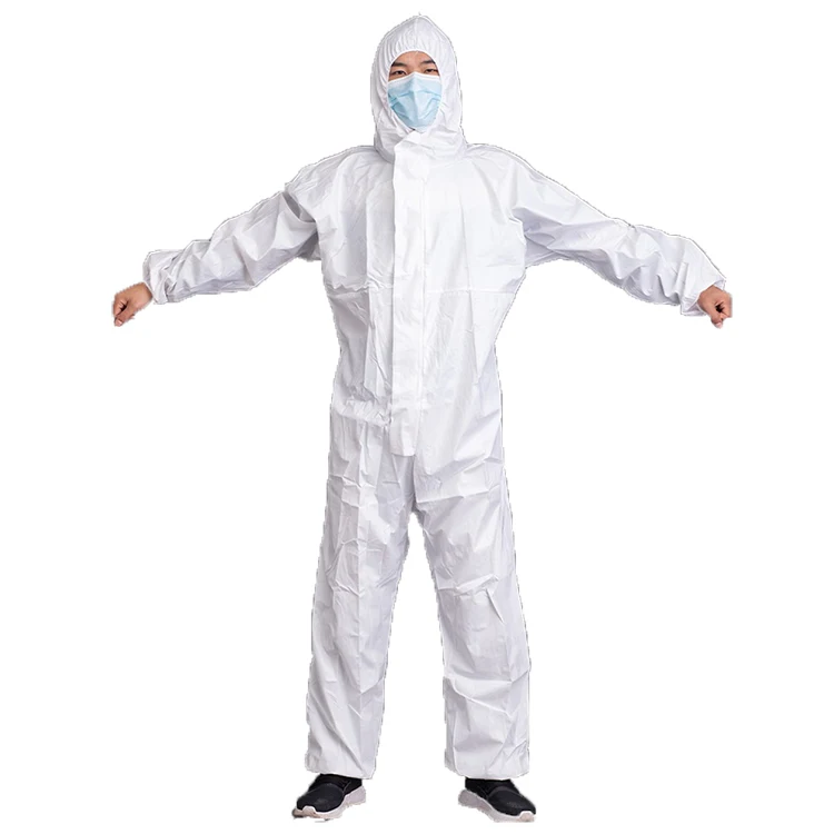 Wholesales TYPE 5/6B Disposable White 55gsm SF Waterproof Dustproof Coverall