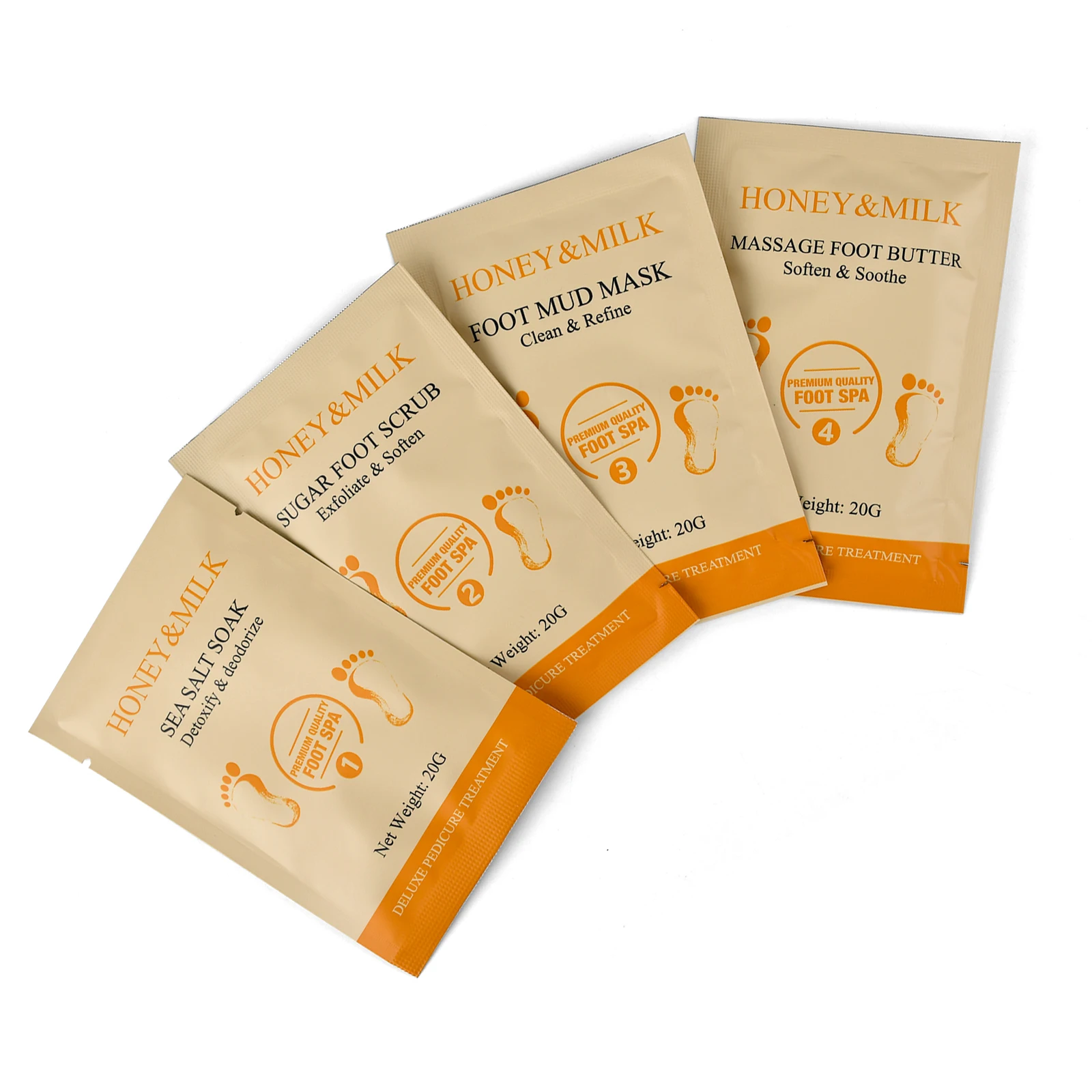 4 Step Foot Peeling Skin Care Pedicure Kit Foot Scrub Soak Herbal Spa Pedicur Products Pedicure Kit In Box 4 In 1