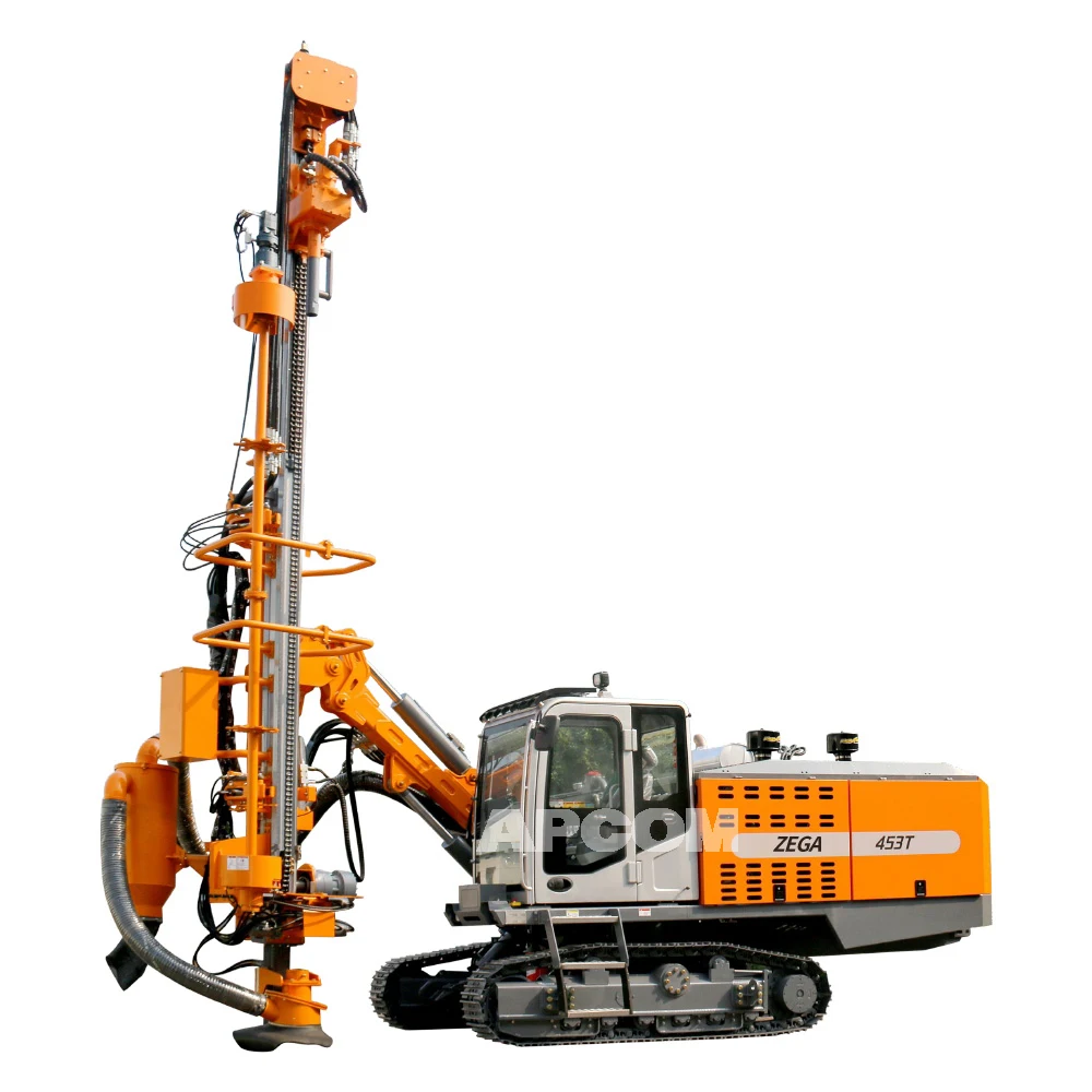 Blast Drilling Rig with Compressor and Cabin ZEGA 453T Drilling Hole diameter 90mm 138 mm DTH Hammer 4 Inch Mining Drilling Rig