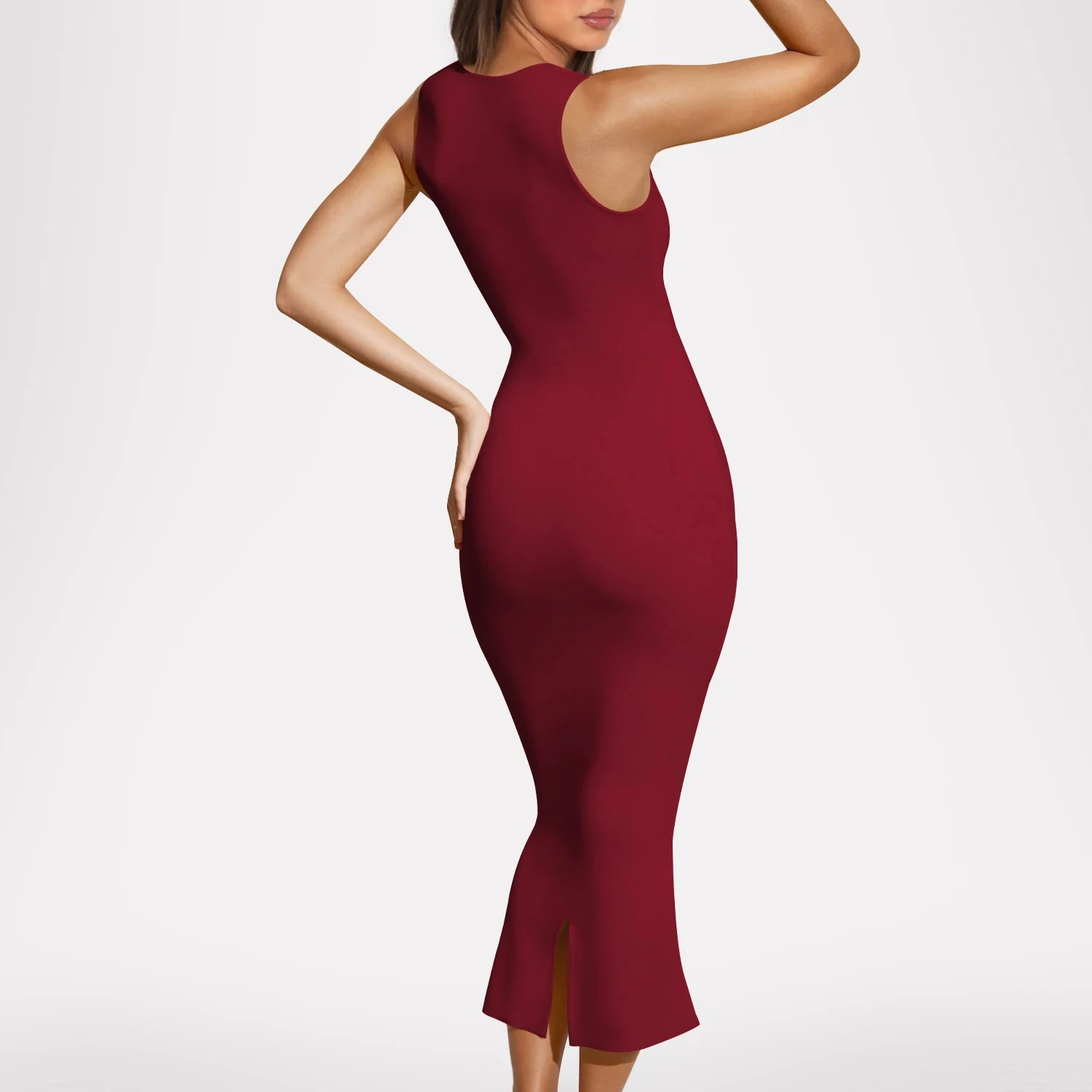 Party Wear Skintight Ladies Formal Midi Maxi Red Bodycon Dress