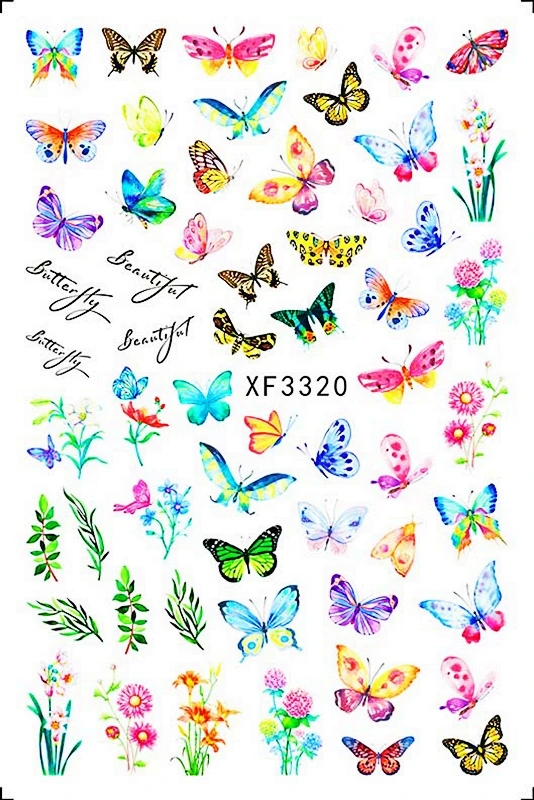 3D наклейка для ногтей в виде бабочки