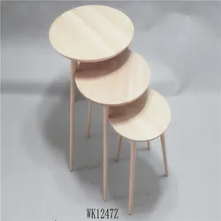 Solid wood Indoor living room furniture modern side table tea table sets small round coffee table