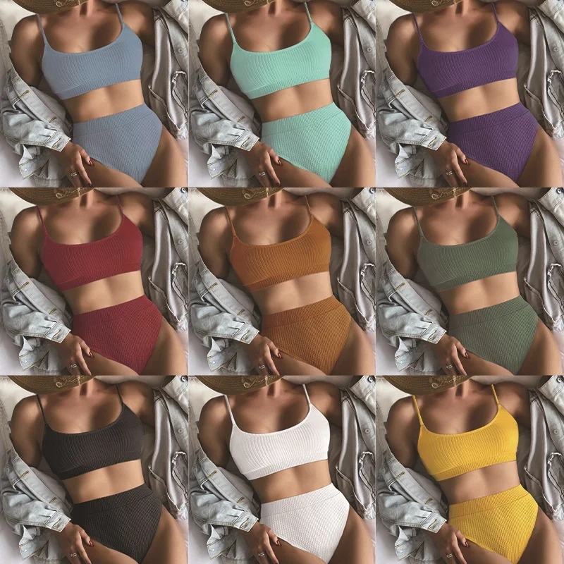 Wholesale sexy women bikinis beachwear summer bathing suit casual designer swimsuit fashion swimwear two piece sets
