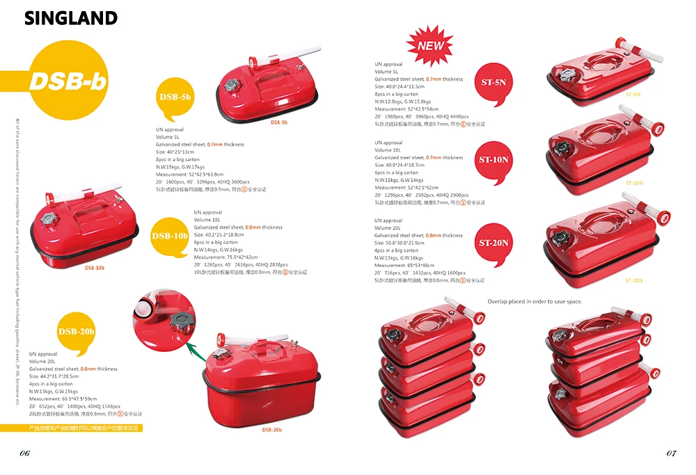 Red 5 10 20 litre Galvanized Jerrry Can for Boat Car Camping Petrol, Fuel Built-in Flexible Spout