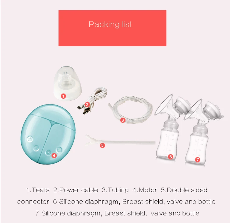 Moramona Electronic Baby Breast Pump Cup double breast feeding pump Electric Breast Pump Bottle Milk Extractor