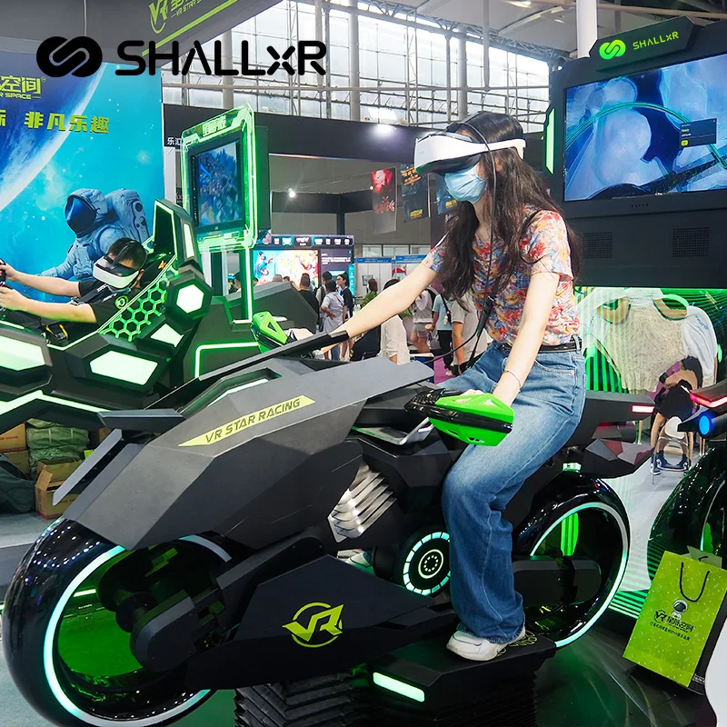 ShallxR Interactive Games HD Screen Wind Motion Ride Simulator VR Motor Racing Game Machine