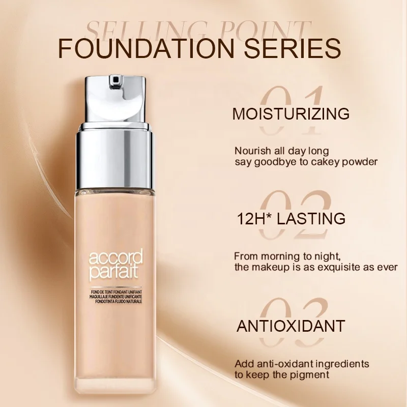 Esene F-LF53 Private Label New Makeup liquid Foundation Spray Airbrush BB Glossy Cream Black Dark Skin OEM