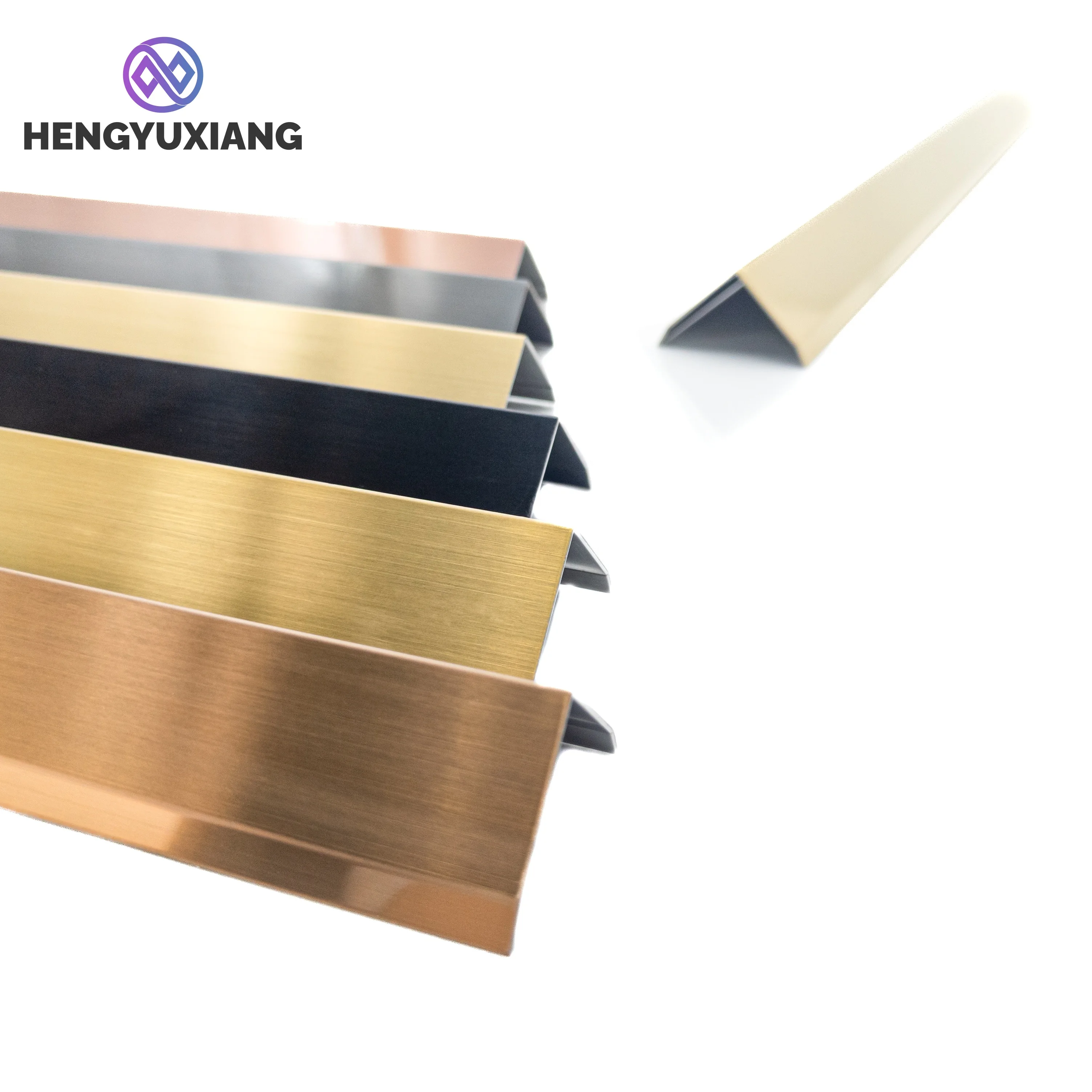 OEM/ODM L Shape Brass Tile Trim Stainless Steel Trim Strip For Wall Decoration