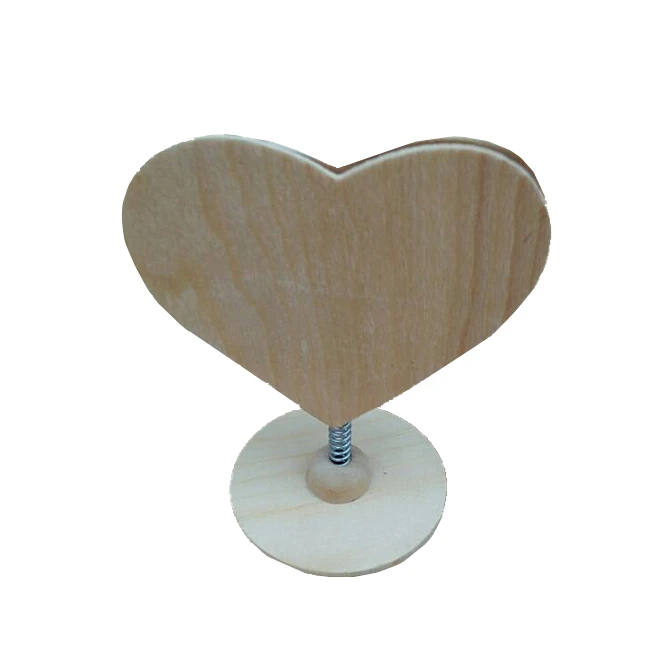 Heart-shaped Wood Table Number Stands Place Card Holder Wood Memo Menu Holder with Heart Shape Photo Clips Wedding Centrepiece