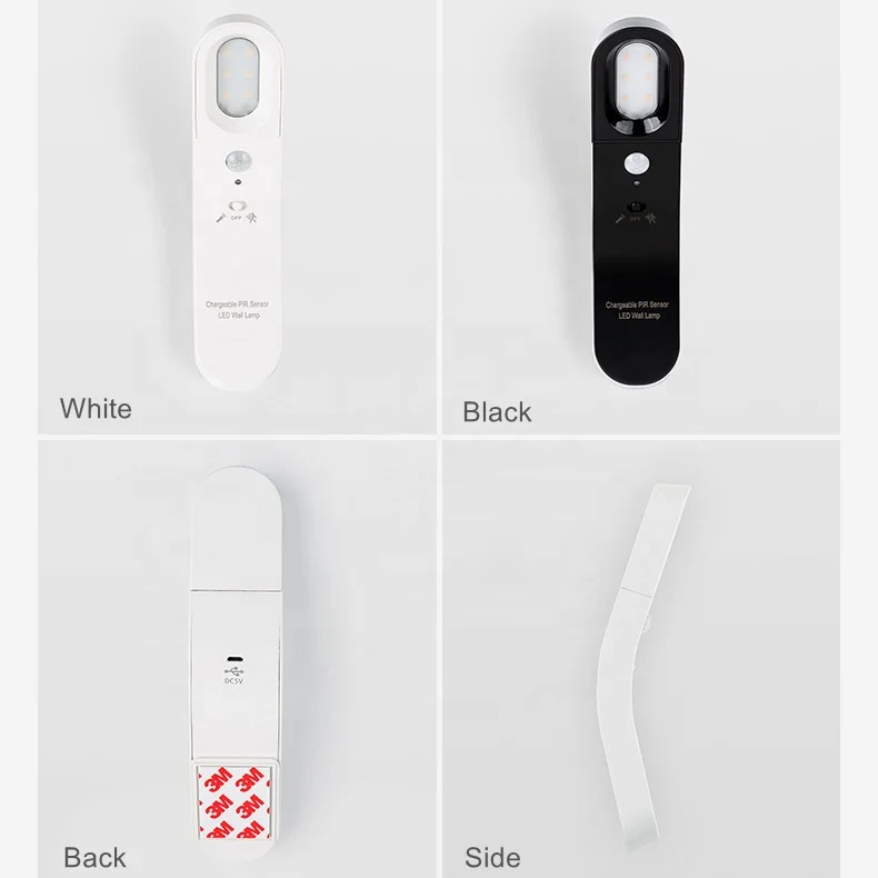 USB Rechargeable Multifunction Flashlight LED PIR Night Light Optical Sensing Infrared Induction Motion Sensor Night Light