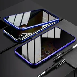 High quality anti spy peep magnet back cover case for iPhone 11 12 XSmax double-face tempered glass phone case