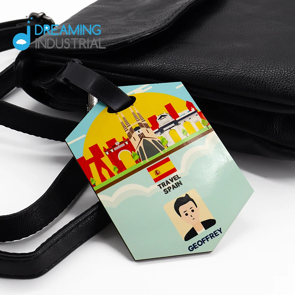 Sublimation MDF Luggage Tag custom Luggage Travel Tag