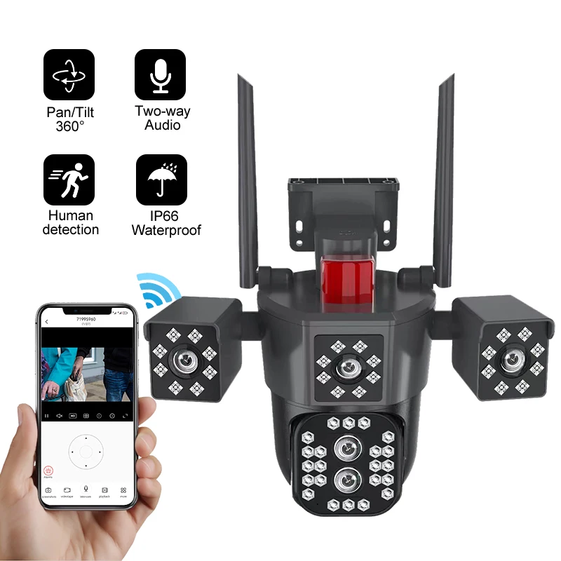 Yoosee 9mp 3 lens 3 views wireless cctv camera network  WIFI Security Camera  outdoor PTZ 360 IP Camera