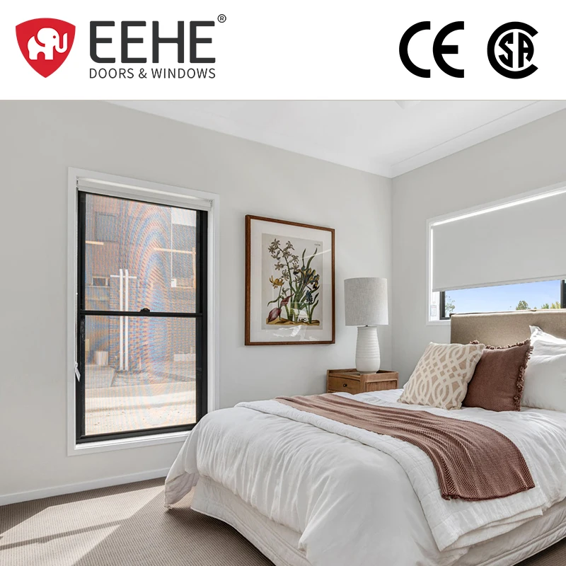 EEHE Single-hung Impact-resistant Aluminum Alloy Casement WindowRainproof Engineering GlassDouble-hung Window