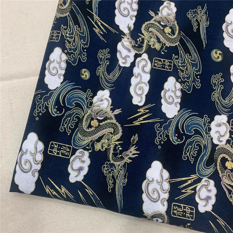Japanese Bronzing Printed Cotton Fabric DIY Hand Patchwork Fabric Clothing Printing And Dyeing Fabric