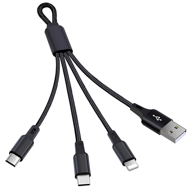 Free shipping UUTEK UC007 Keychain Phone Charger Cable Custom Gift Logo 3 In 1 Charge Cable Usb Transfer Cable Creative Key